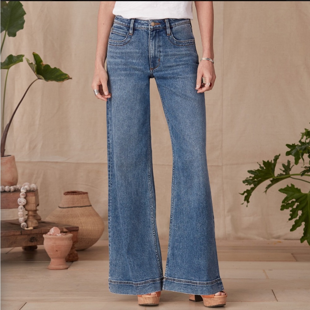 DRIFTWOOD High-Waist Blue Wide Leg Jeans